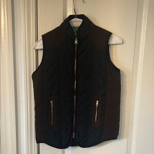 Girls Ci Sono Black and Brown Quilted Vest